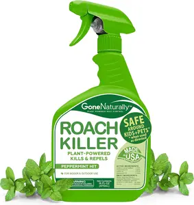 Roach Killer – Peppermint Oil Roach Spray for Indoor & Outdoor Use – Cockroach Killer & Roach Repellent for Home – Safe for Kids & Pets Pest Control Solution (16oz)