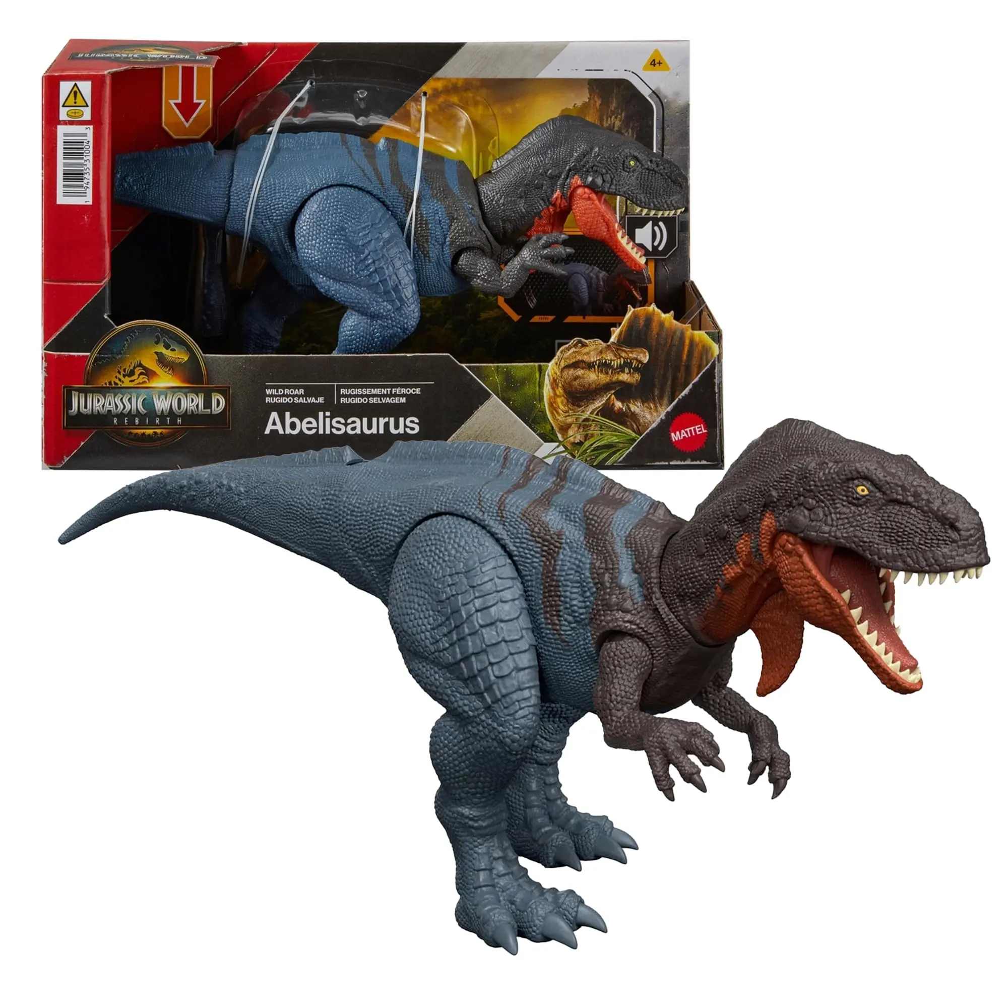 Jurassic World Rebirth Wild Roar Abelisaurus Interactive Dinosaur Figure