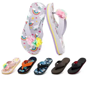 Comfy Kids Beach Flip Flops Multi Color Arch Support Cushion Sandals for Girls Boys