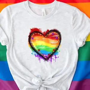 Rainbow Heart Shirt, Pride Heart Shirt, LGBT Shirt, LGBT Shirt Gift, LGBT Shirt Funny, Pride Shirt Women, Pride Gift, Pride Celebration Tee W