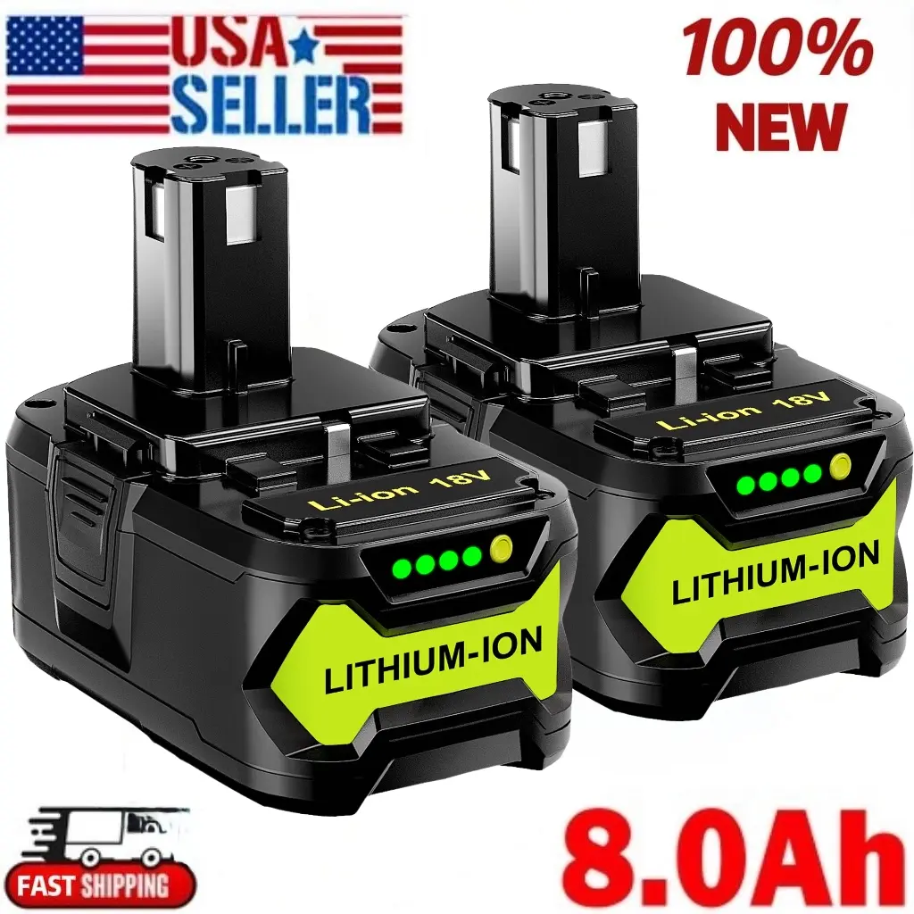 8.0Ah 18V Battery P108 One Plus For RYOBI 18 Volt High Capacity Lithium-Ion High Performance 100% NEW FAST SHIPPING