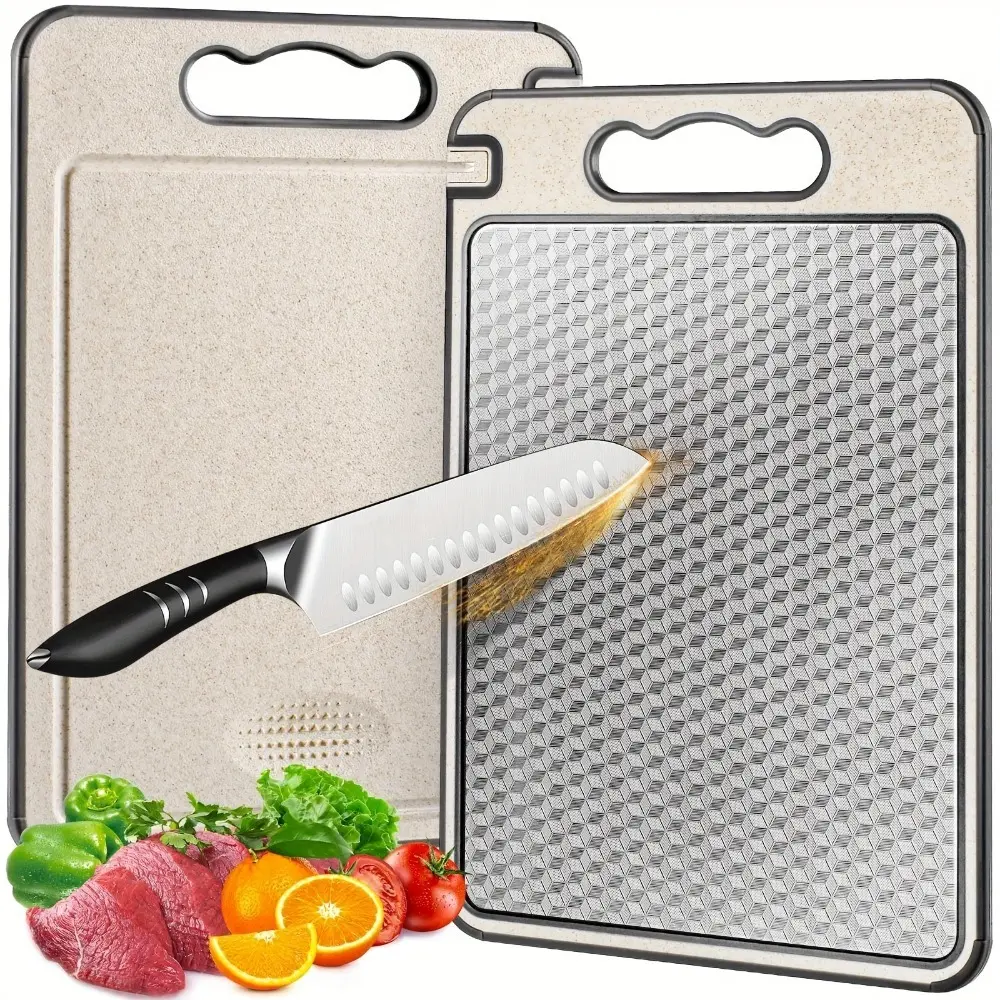 4 in 1 Defrosting Tray with Cutting Board & Knife Sharpener, 1 Count Quickly Defrost Frozen Meat & Food Chopping Board, Kitchen Tool for Home Dining Room