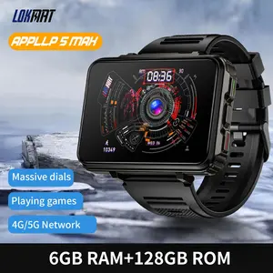 LOKMAT 4G Smart Watch, 6GB+128GB Android Smartwatch Phone Call, 2.4" Large Screen Sport Watch 1500mAh Dual Camera WiFi Bluetooth GPS Smart Watches for Men