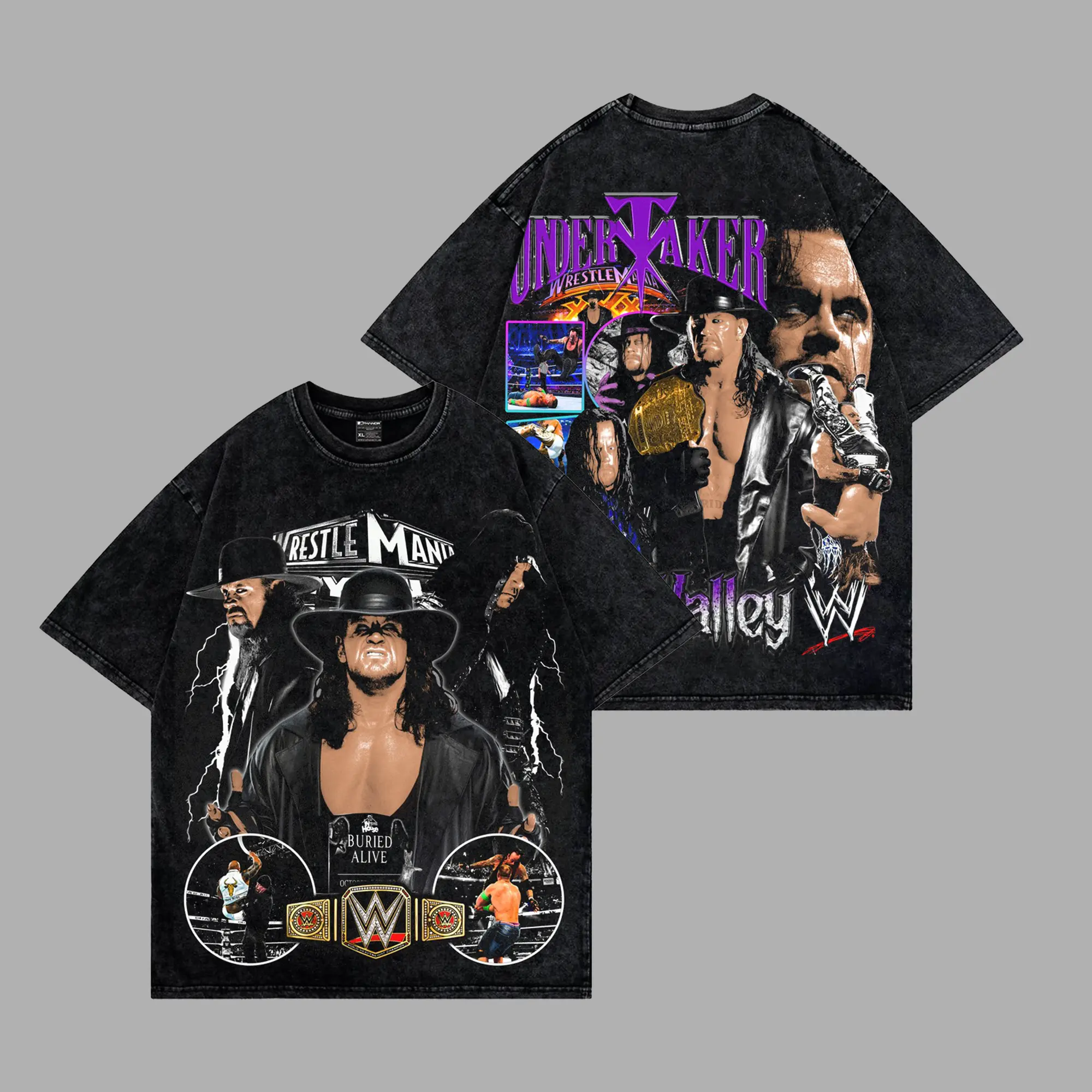 The Undertaker Death Valley  Premium Acid Washed 100% Cotton T-Shirt, WWE Legend Graphic Tee, The Ministry of Darkness Fans, Brothers of Destruction Wrestling Shirt, Vintage Attitude Era Fan Merch, Classic 2000s Wrestling Legend Apparel