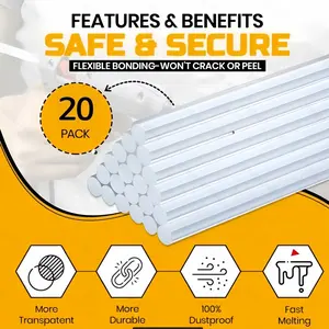 20pcs Super Transparent High-Strength Glue Sticks, 7mm X 100mm, Smokeless Odorless, Smooth Application, Ideal for Arts Crafts Home Repair DIY
