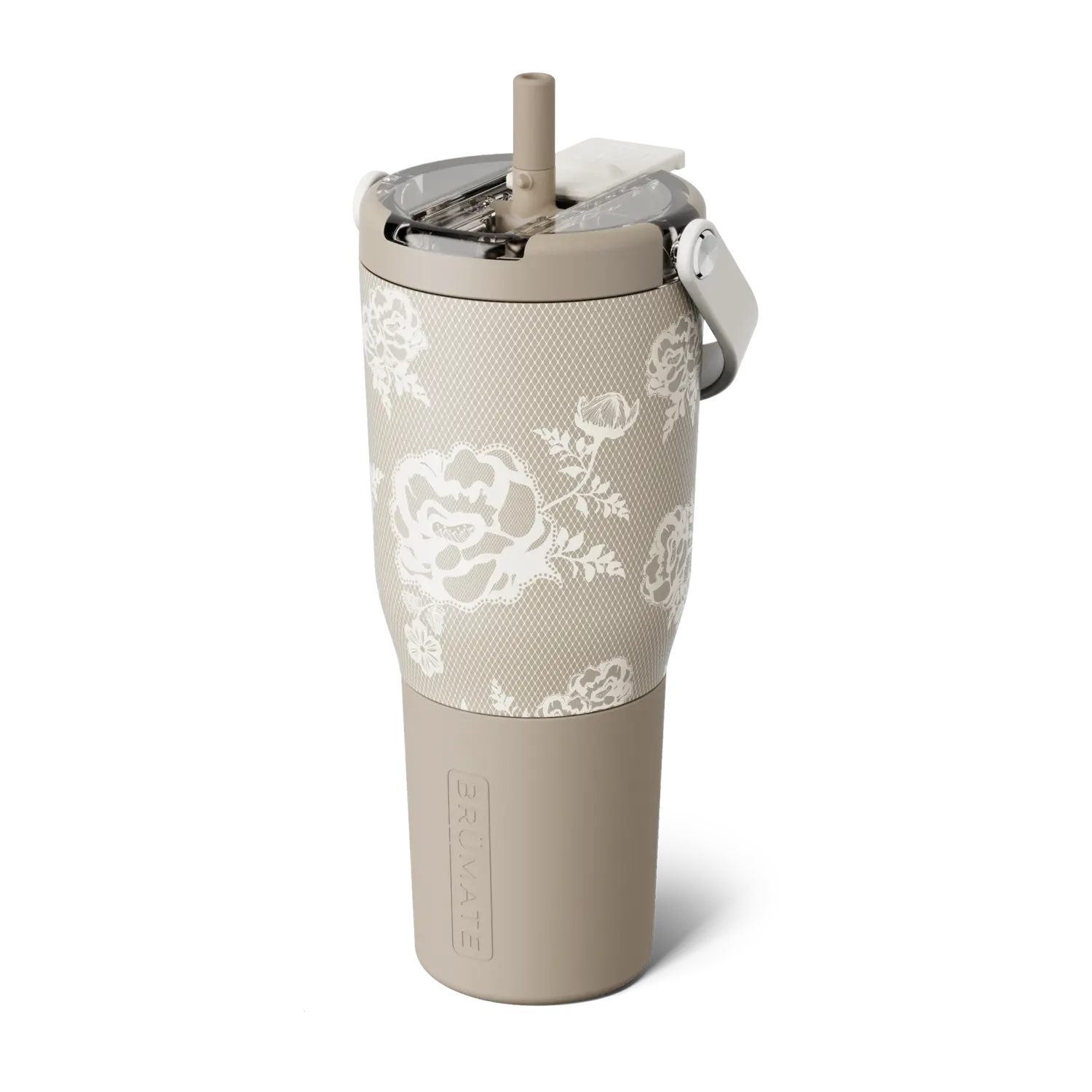 BrüMate Resa Flip Covered Flip-Down Straw Tumbler | 35oz & 20oz Sizes | 100% Leakproof Insulated Travel Tumbler | Cup-Holder Friendly Insulated Tumbler | Built-in Silicone Sleeve and Easy Carry Handle