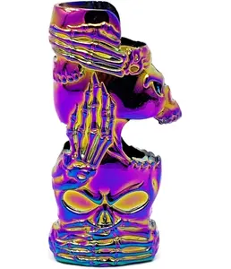 Metal Lighter Case Cover Lighter Pouch Fits Bic Lighter Standard Size J6 Design In skull