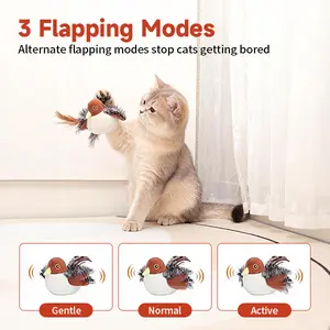 Rechargeable Flapping Bird Cat Toy - Lifelike Chirping, Touch Activated