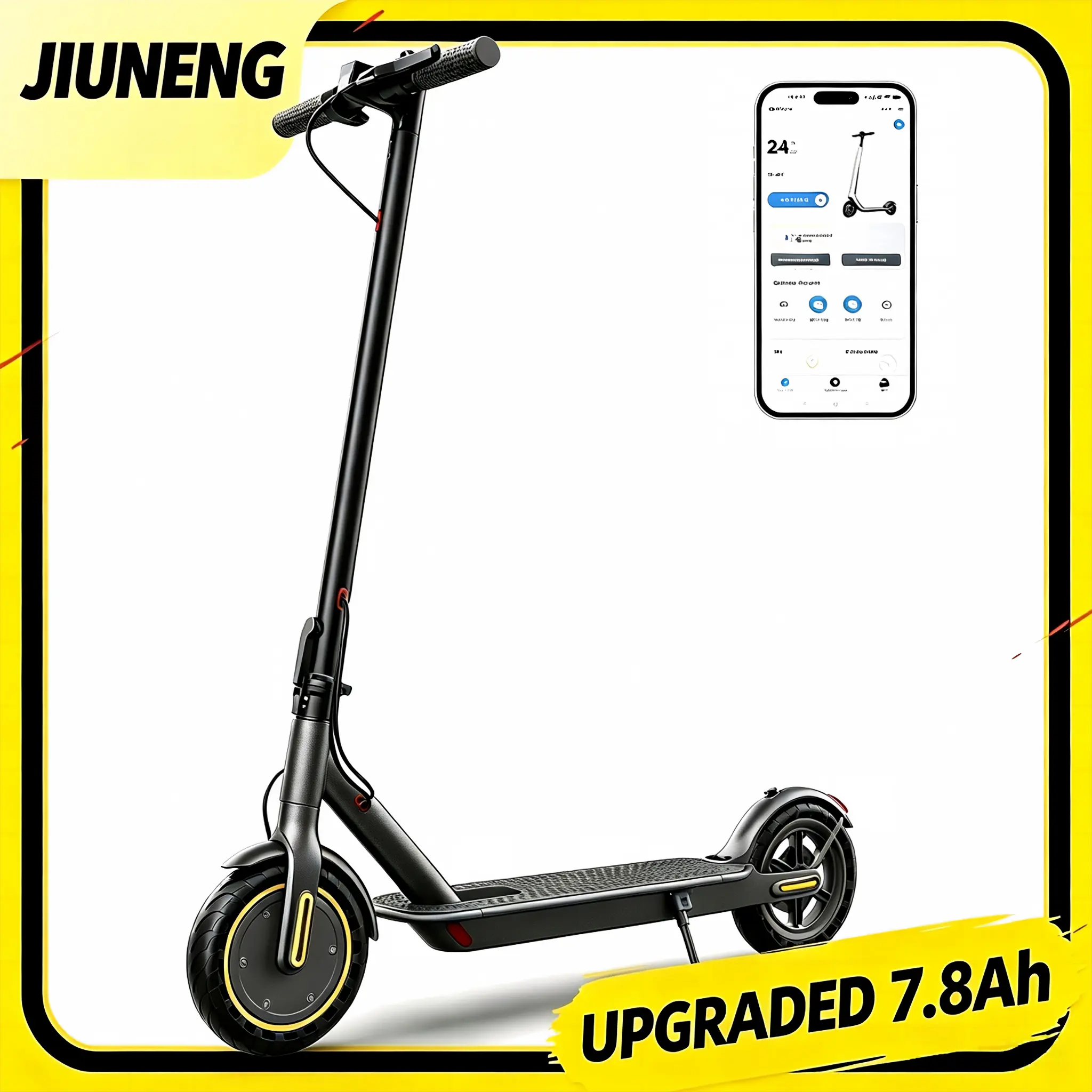 Jiuneng Upgraded 7.8Ah Electric Scooter, Featuring Enhanced Battery Life and Smart Connectivity (Sports & Outdoor Fitness Scooters Equipment)