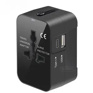 1Pc qualified travel adapter, US/European Union/UK/Australia plug, global unified design, universal interface mobile phone tablet wall charger, covering more than 150 countries, suitable for iPhone, Samsung, Xiaomi, Android,