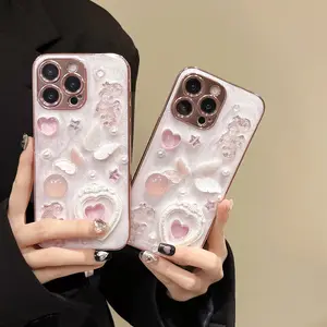 Heart Pattern Phone Case, 1 Count Decorative Phone Protector Cover, Phone Accessories Compatible with iPhone 11 12 13 14 15 16 Pro Max