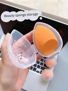 Durable Makeup Sponge Holders，Cosmetic Egg Storage Box Beauty Sponge Stand Storage Case Makeup Blender Puff Holder Empty Cosmetic Transparent Puffs Box - Transparent, Moisture-Proof Storage Case with Multi-hole Design - Travel