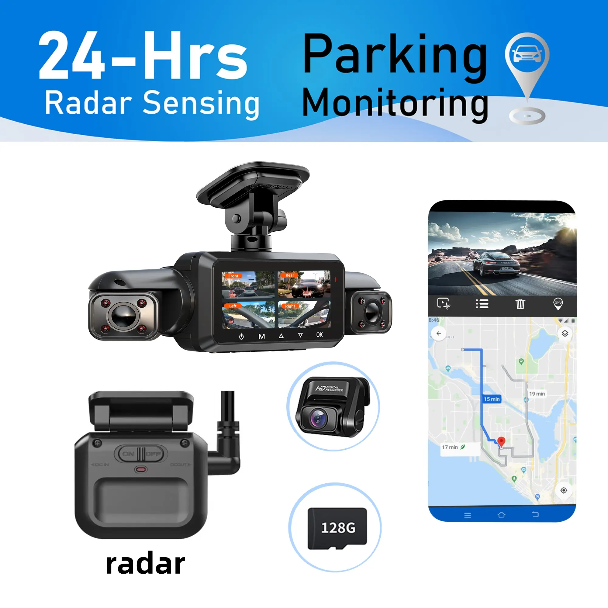 4 Cameras 4 Channel 360 Degree Car DVR Dash Cam With Wifi FHD - For Safe Driving-Suitable for All Vehicles - Ideal Gift for Drivers,springtok,24-hour parking monitor