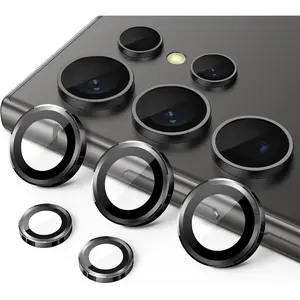 1 Pack Cellphone Camera Lens Protector for Samsung Galaxy S25 Ultra S26/S26 Plus/S26 Ultra, Smartphone Camera Accessories, 9H Tempered Glass Metal Ring Cover, Easy Installation Tray, HD Clear, Anti-Scratch