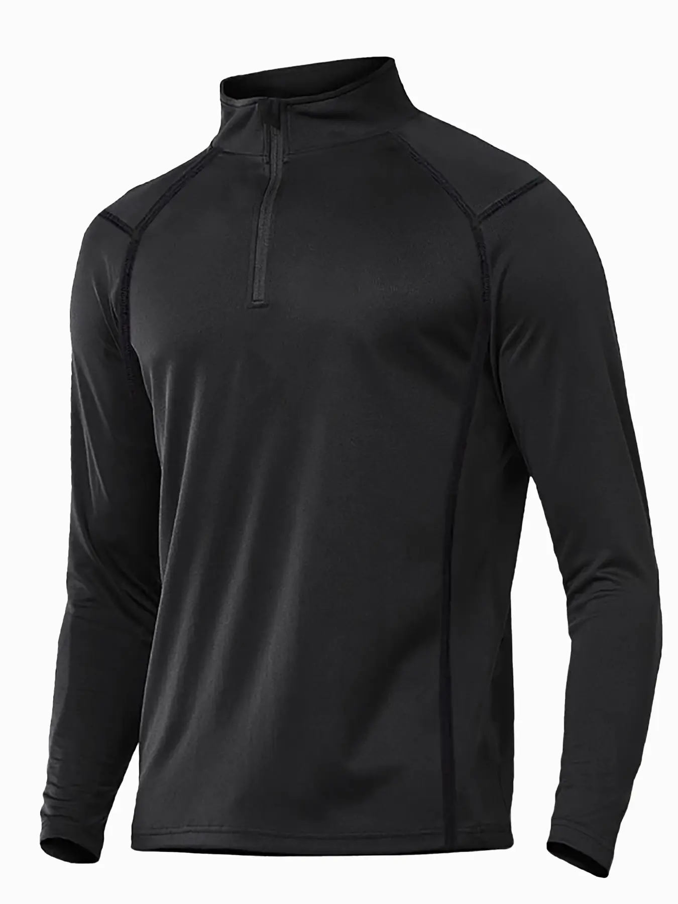 Men's Long Sleeve Quarter Zip Fleece Lined Running Shirt, Moisture-Wicking Quick-Dry Pullover, Slim-Fit Sportswear for Outdoor Workout, Athletic Sports Clothing, Sports Top, Sport Activewear, Fitness Sport Top, Athletic Apparel