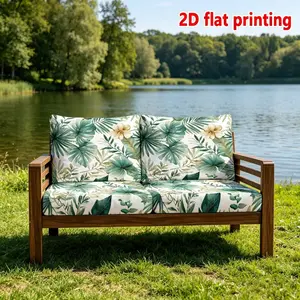 1/2/8/10/12 PCS Sofa Cushion Covers, Sofa Slipcover Set, Watercolor Tropical Plant Printed Slipcovers (Insert Not Included), Printed Stretch Seat Cushion Covers for Courtyard, Terrace, Washable, All-Season Indoor and Outdoor Sofa Pad Covers