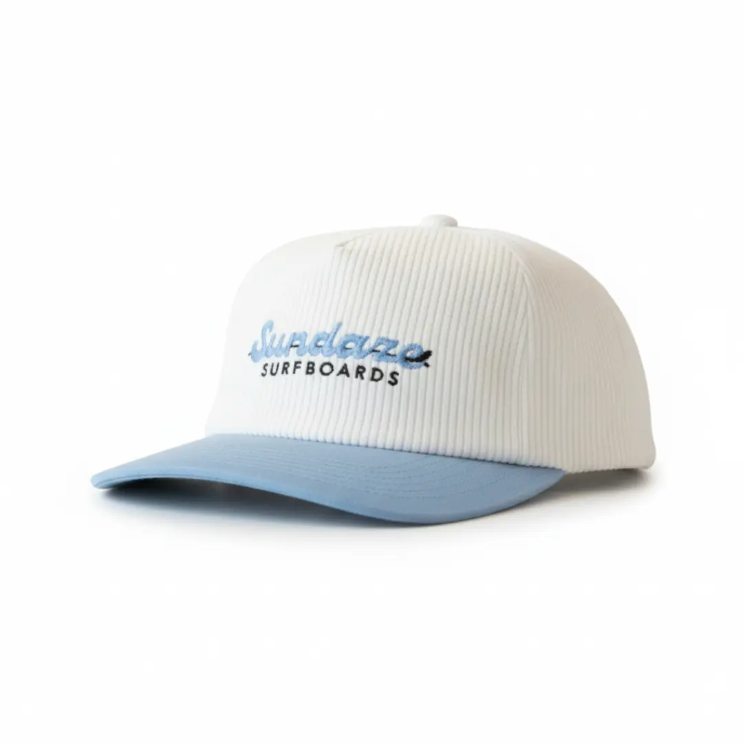 Surfboard Blue and White Corduroy and Cotton