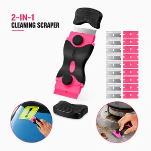 Handheld Multifunctional Scraper Tool, for Kitchen Home Car Glass Surface, Household Cleaning Remover Tool, Portable Labor-saving Scraper with 20 Replacement Blades for Glue Sticker Residue Cleaning