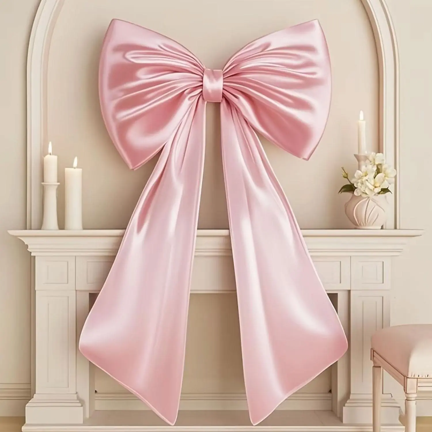 Large bow wall decoration, suspended room decoration, Hanging Decor, elegant home accessories, Decoration Items, suitable for living rooms and bedrooms, fashionable interior design, Bowknot Decor