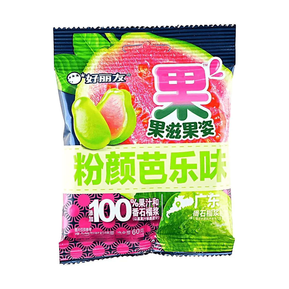 ORION Gujju Gujju Pink Guava Flavor Juice Gummy Candy 60g - Soft Chewy Fruit Snack ORION Gujju Gujju Pink Guava Flavor Juice Gummy Candy 60g - Soft Chewy Fruit Snack