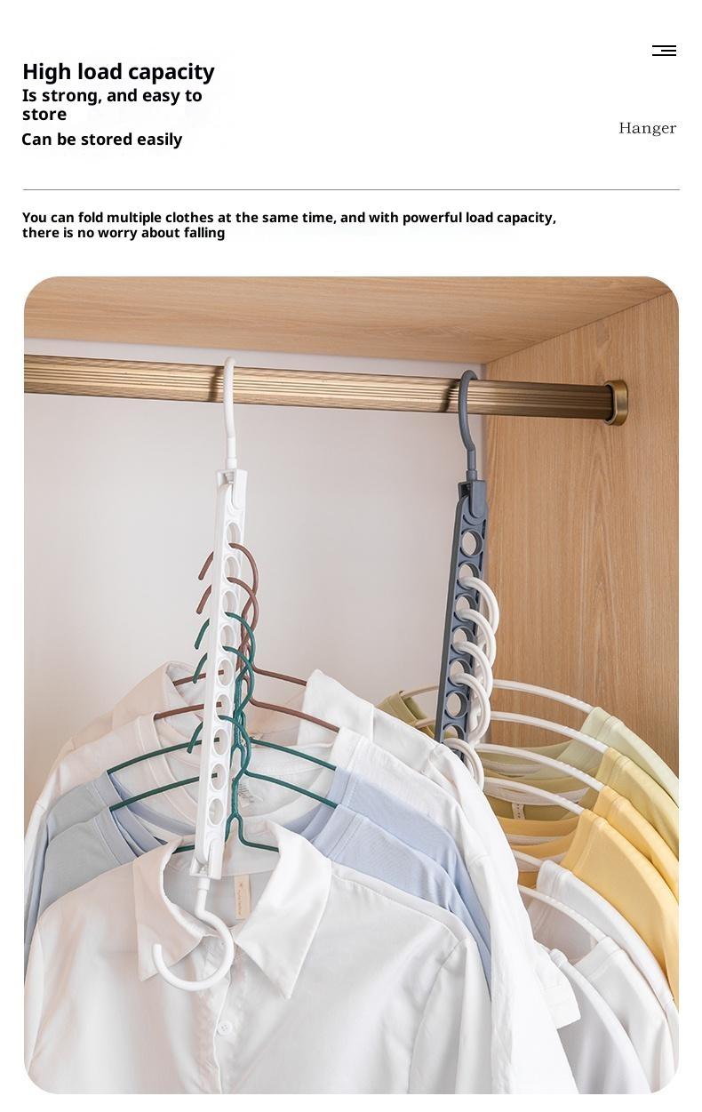 Household 9-Hole Hanger, Multi-Functional, Foldable, Rotatable, Magic Closet Storage, Space-Saving, Hanger Rack, Modern Minimalist