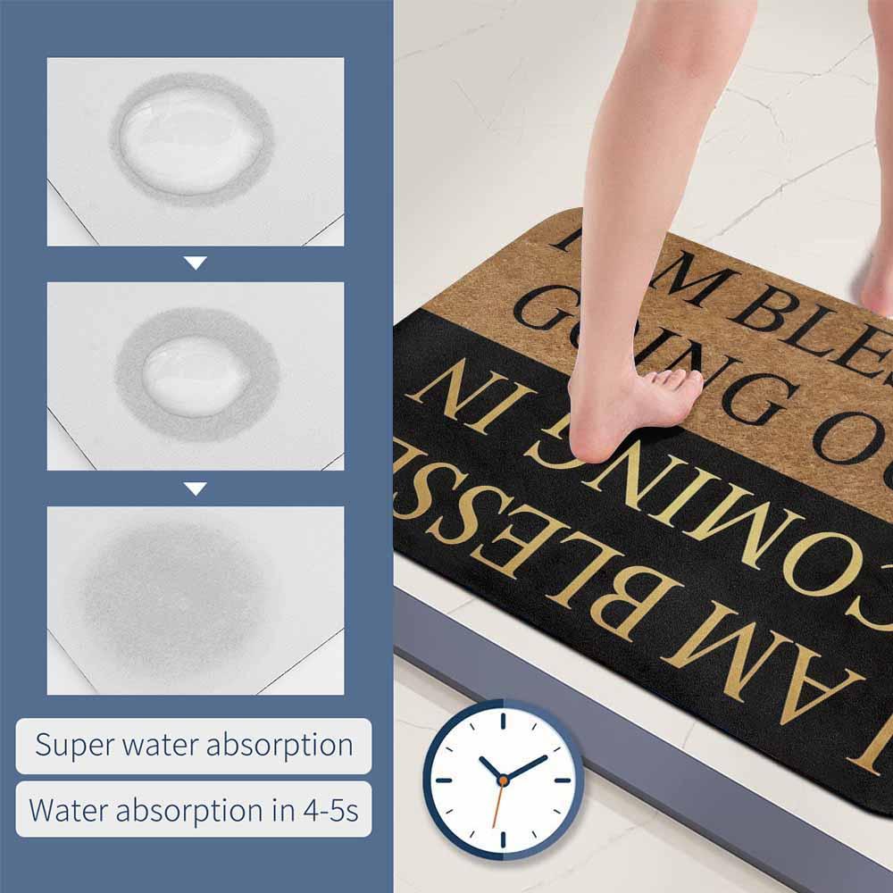 Blessed Doormat I Am Blessed Going Out Coming In Print Durable NonSlip Easy Clean Welcome Home Housewarming Gift Apartment Decor Entryway Accent Patio Accessory Front Door Mat