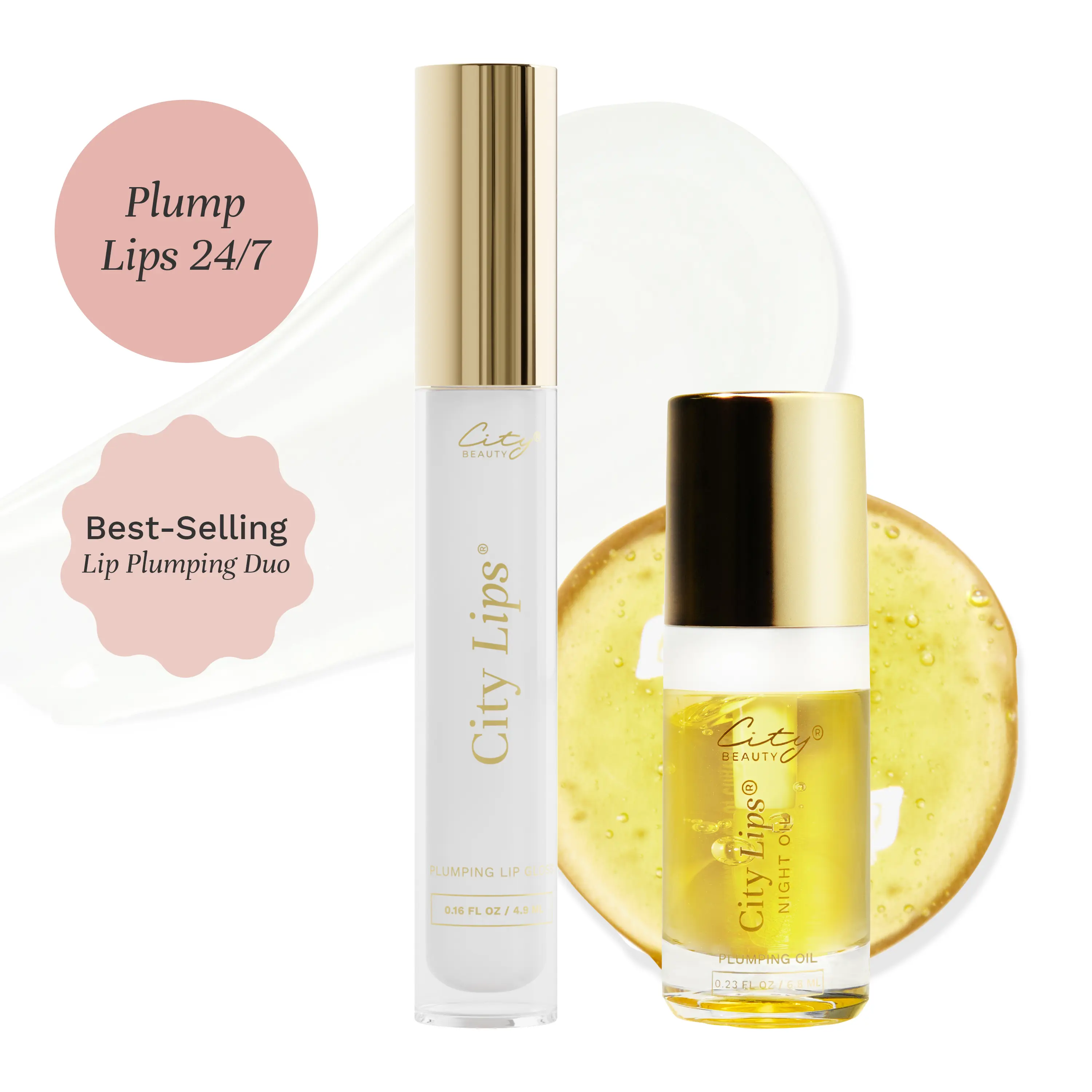 City Beauty Day & Night Lip Plumping Duo – 24-Hour Hydration for Dry, Thin Lips | City Lips Plumper + Night Oil for  Visibly Fuller, Softer Lips | Smooths the Look of Lip Lines & Wrinkles