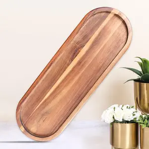 Wooden Decorative Trays 1PCS Farmhouse Wood Tray Bathroom Vanity Bathroom Counter Wood Trays Home Rustic Decor Trays, Bathroom Tray Countertop, Wooden Trays for Decor Vanity Trays