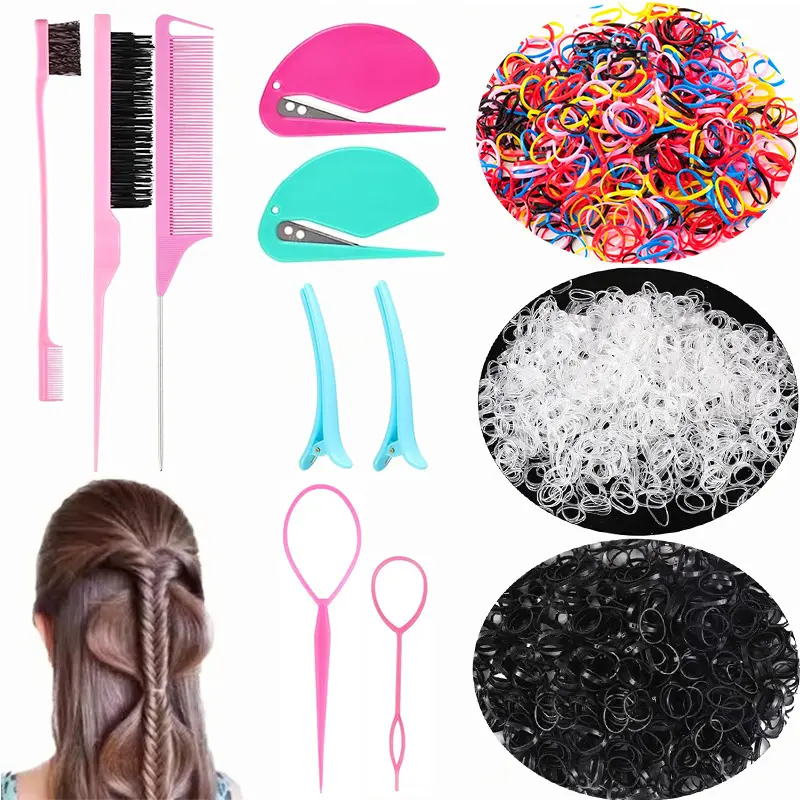 Girls' Hair Braiding Kit, Includes Weaving Tools, Braider Tool, Comb Clips, Durable Easy-To-Use Accessories, Perfect for Girls Hairstyles, Hair Styling Tools