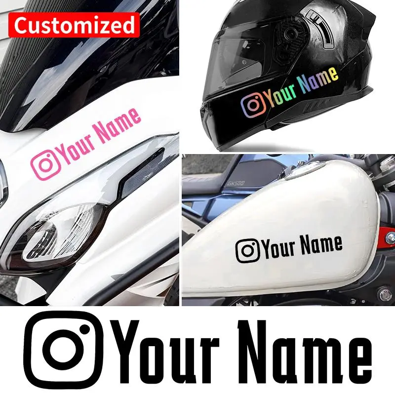 1PC User Name Custom Personalized Instagram Motorcycle Stickers Waterproof DIY Fuel Tank Helmet Car Bicycle Vinyl Decals