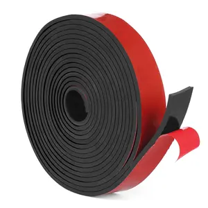 Adhesive Rubber Strips, 1.5" Wide x 1/8" Thick x 180" Long Self Stick Black Neoprene Rubber Rolls  for DIY Insulation Cushion Gasket, Sealing, Liner, Weather Striping