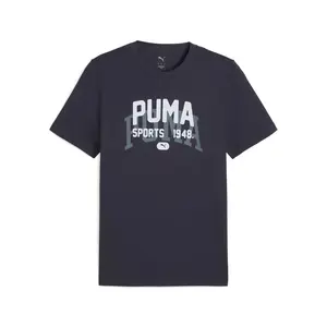PUMA Mens Graphic Varsity Tee Crew Neck Short Sleeve Casual Tops Casual - Blue