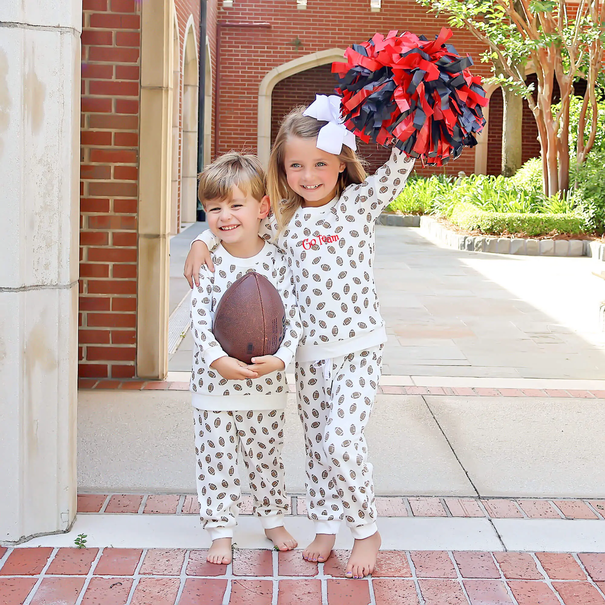 Game Day Football Jogger Set for Girls & Boys - Sporty French Terry Kids Sweatsuit