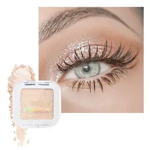 Glitter Shimmer Sparkle Eyeshadow Palette Makeup for Green Blue Eyes, Pearl White silver Glitter Shimmer Metallic Holographic Multichrome Cream Single Monochrome Iridescent Eye Shadow Makeup