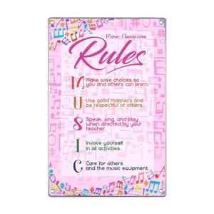 Music Classroom Rules Metal Sign 8x12 Inch Rustic Wall Art Educational Music Room Decor Teacher Classroom Management