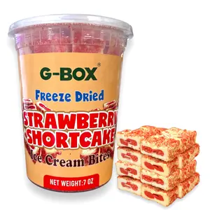 G-BOX Freeze Dried Ice Cream | Crunch Strawberry Shortcake Ice Cream Bites - Perfect for Camping, Outdoor, and Party - Air-tight Sealed in a Deli Container