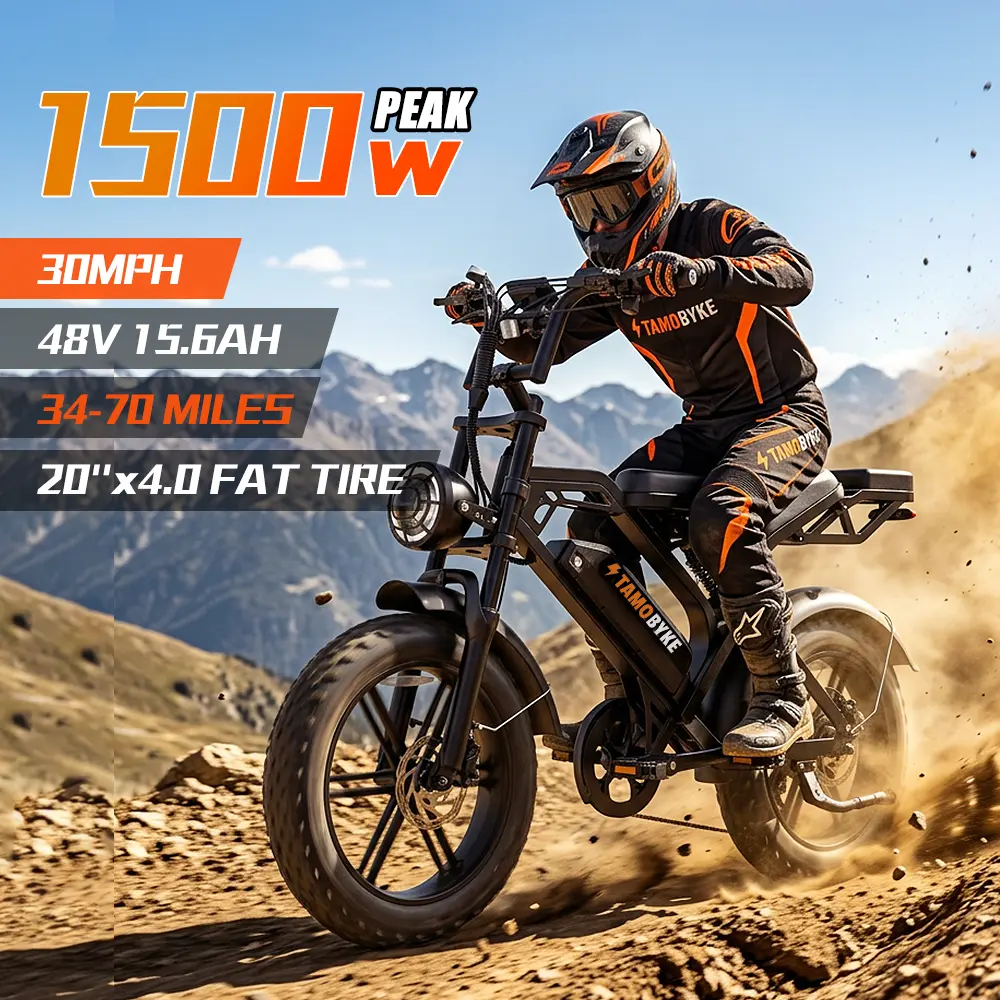 【SummerVibes】V20 Moped Style 1500W/2000W Electric Bike for Adults,30mph/33mph Ebike&34-100Miles PAS Range,48V15.6ah/18.2ah/ (874Wh) Larger Battery, 20'' Fat Tire Electric Bike,UL Safety Certified.