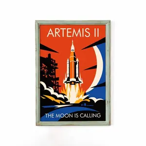 [Sale off up to 50%] [Free ship] [No Frame] Artemis II Space Launch Poster - Giclée Fine Art Print - NASA Moon Mission Rocket Decor