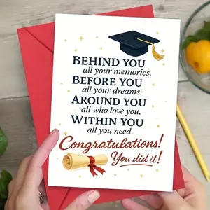 1 pc Funny Graduation Card with Envelope • 2025 Graduate Cartoon Design • Inspirational Message • Vibrant Mixed Colors • Perfect Gift for Daughter, Son, or Friend • Milestone Celebration • Playful Design • Elegant Finish • Academic Achiever