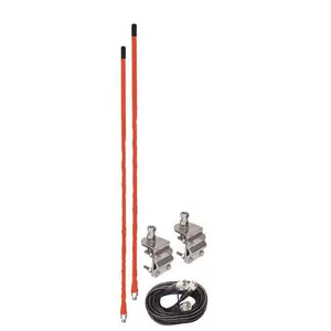 212 Main 4 ft. Dual CB Antenna Kit for Boating, 3-Way Aluminum SO239 Mirror Mounts, 9 ft. Coax Cable, PL259 Connectors - Red Boat Accessories
