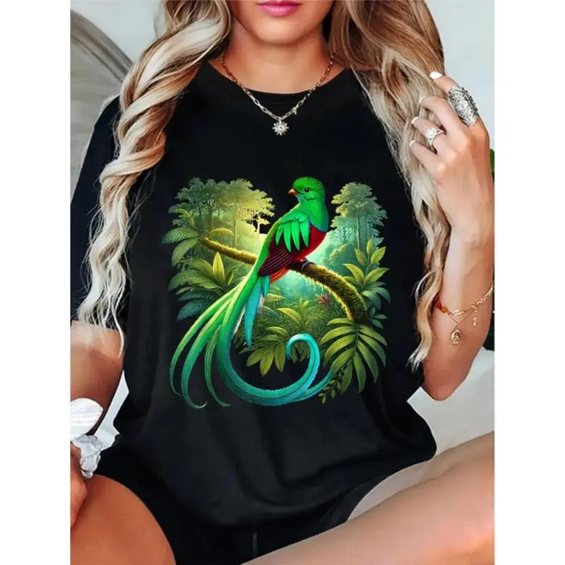 Men's 100% Heavy Cotton Unisex Round Neck Shortsleeve T-Shirt - Casual Streetwear Top with Quetzal Guatemala Chapin Antigua Tikal Traditional Maya Graphics, Optional Hoodie
