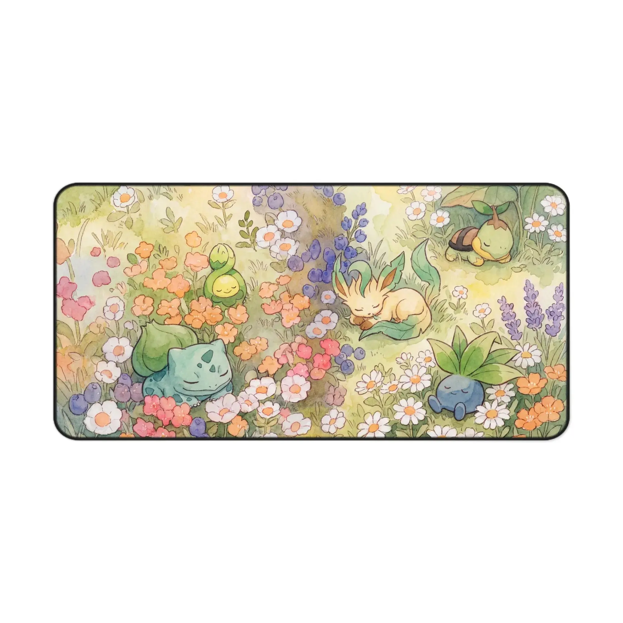 [3 Samples] Sleeping Grass Type Meadow Desk Mat, Leafeonn Crystal Art XL Gaming Mouse Pad, Desk Mat