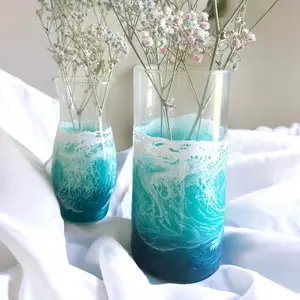 Ocean Resin Flower Vase | Bridal Floral Vase | Coastal Vase | Beach House | Mothers Day Gift | Beach Wedding | Anniversary Flowers Decor