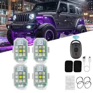 Magnetic BF9 Strobe Light Kit - Wireless RGB Rechargeable Flash Lights for Cars & Trucks, No-Drill Car Decor & Must-Have Car Essentials, Remote Controlled Cars Accessories
