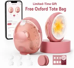 Momcozy Wellness 1 Wearable Breast Pump, Warm-Massage Hands-Free Pump with Heated Flange&Simulated Massage for Comfortable Breastfeeding&Let-Down, App-Controlled, 4 Modes 12 Levels, 180ml/6oz