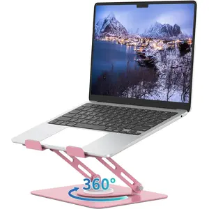 Laptop Stand for Desk with 360? Rotating Base, Multi-Angle Adjustable Laptop Stands, Foldable Laptop Riser Compatible with 10 to 15.6 Inches PC Computer,