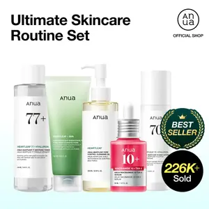 Ultimate Skincare Routine Set|ANUA-Cleansing oil + Cleansing foam +Toner + Dark Spot Correcting Serum + Moisturizing lotion, Hydrate, korean skincare, glass skin, affordable, niacinamide