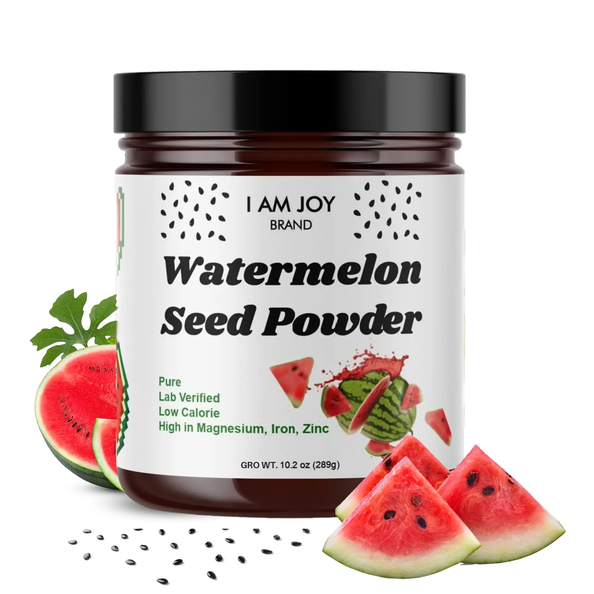 I Am Joy: Watermelon Seed Protein Powder | Pure, Nutrient Dense, Protein Rich, High in Magnesium, Iron and Zinc | Add to Tea and Smoothies | Non-GMO | Eco Friendly 10oz Jar