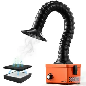 VEVOR Solder Fume Extractor, 40W Brushless Soldering Smoke Absorber with 2-Stage Filters Adjustable Airflow, 80 m/h Strong Suction Compact Desktop Smoke Extractor for Soldering Welding