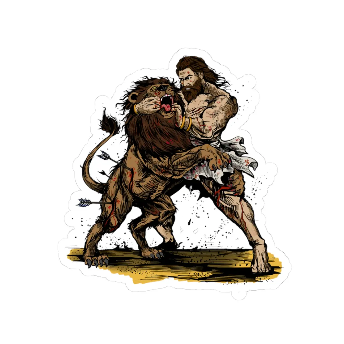 Samson vs The Lion - Sticker Samson vs The Lion - Sticker